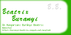 beatrix buranyi business card