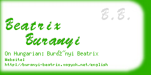 beatrix buranyi business card